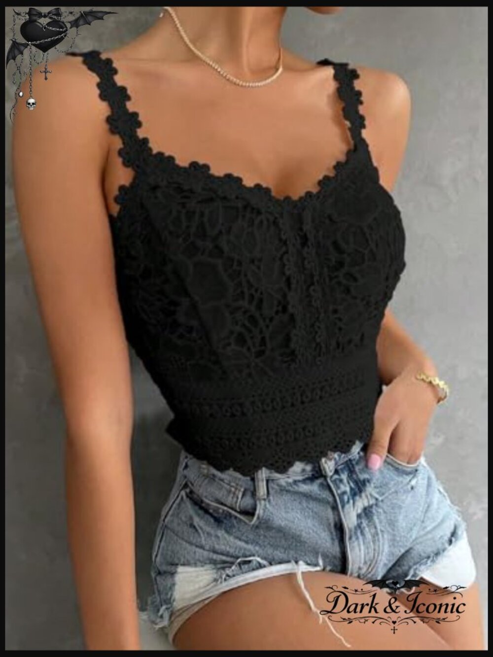 Boho Lace Corset Crop Tank Top Backless Going Out Summer Outfits - Picture 4 of 5